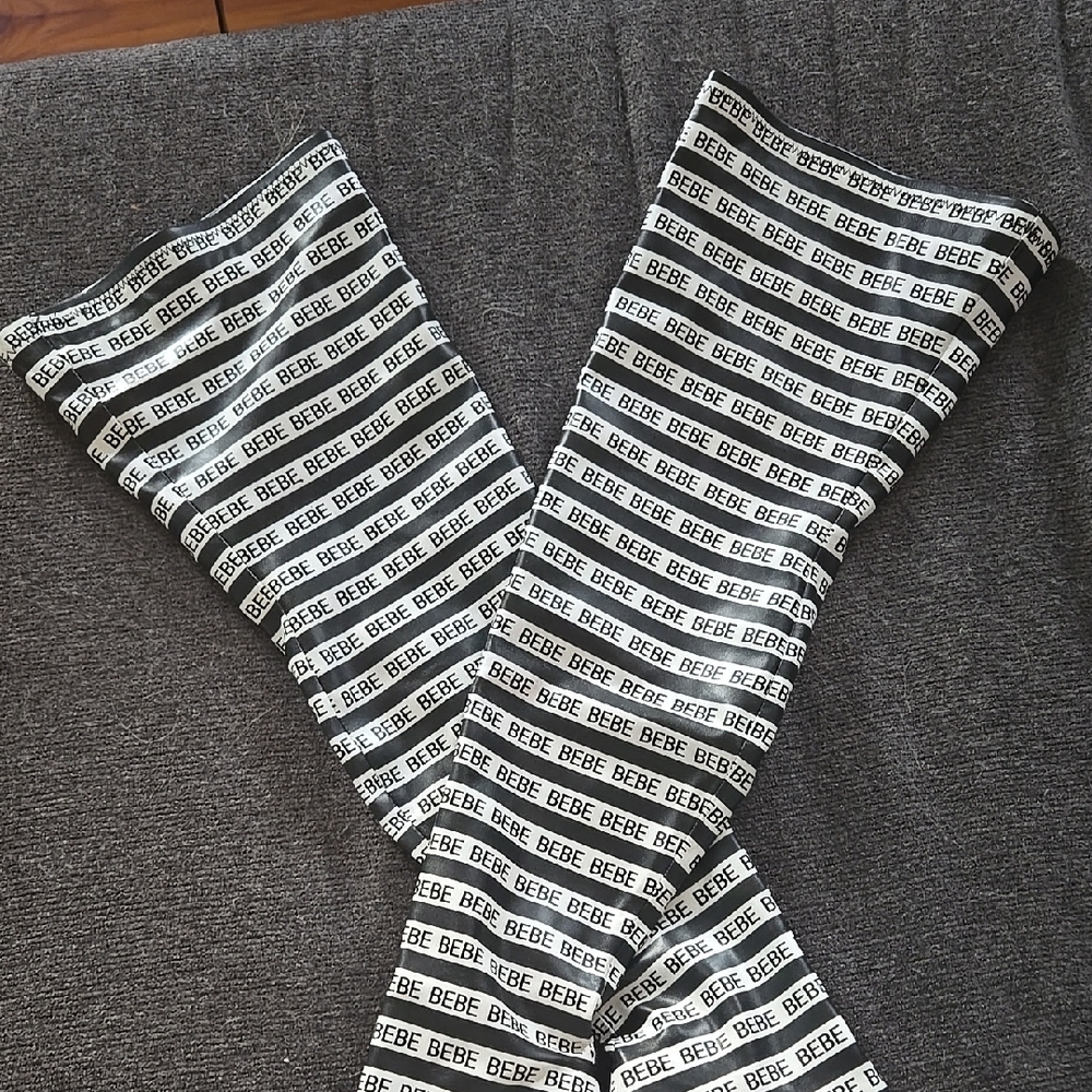 Bebe Black and White Logo Leggings